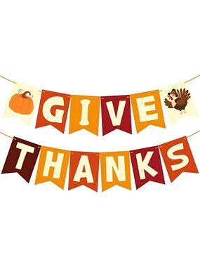 Thanksgiving Decorations - GIVE THANKS Banner | Friendsgiving Party